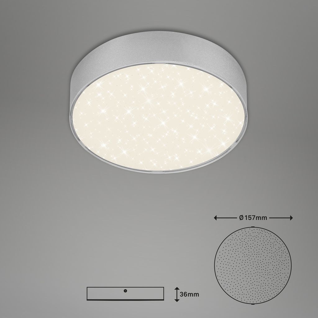 STERNENHIMMEL LED Deckenleuchte, Ø 15,7 cm, 11 W, Silber