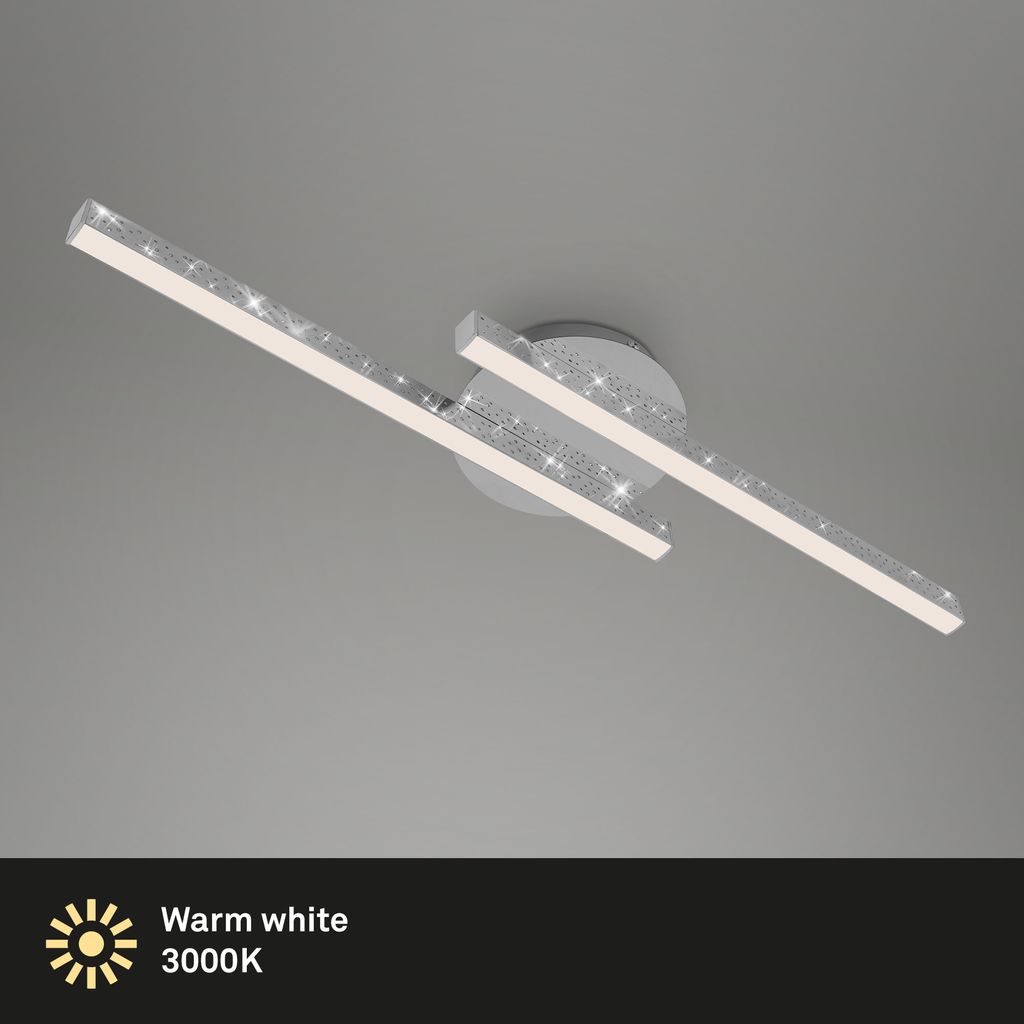 LED Deckenleuchte, 60 cm, 10,5 W, 1400 lm, Chrom