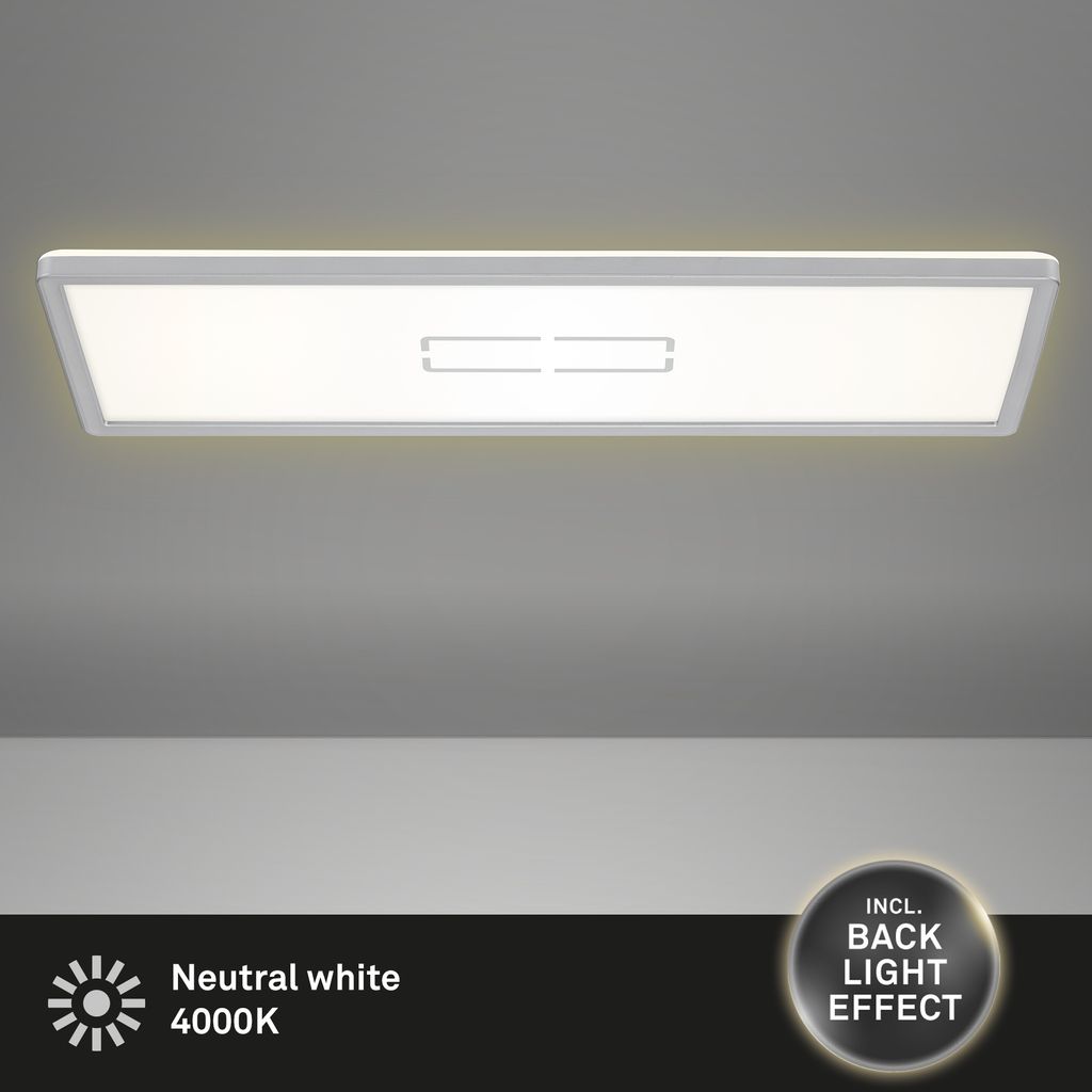 LED Deckenleuchte Deckenlampe ultraflach 22 W weiß-silber Kunststoff Briloner 3
