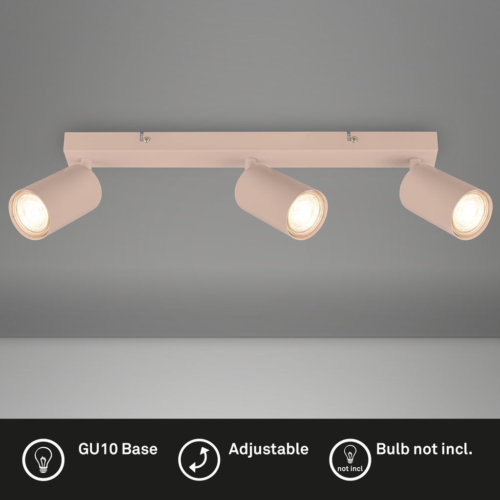 Tib Deckenstrahler, Schwenkbar, On/Off via Wandschalter, 3-flammig, Beige
