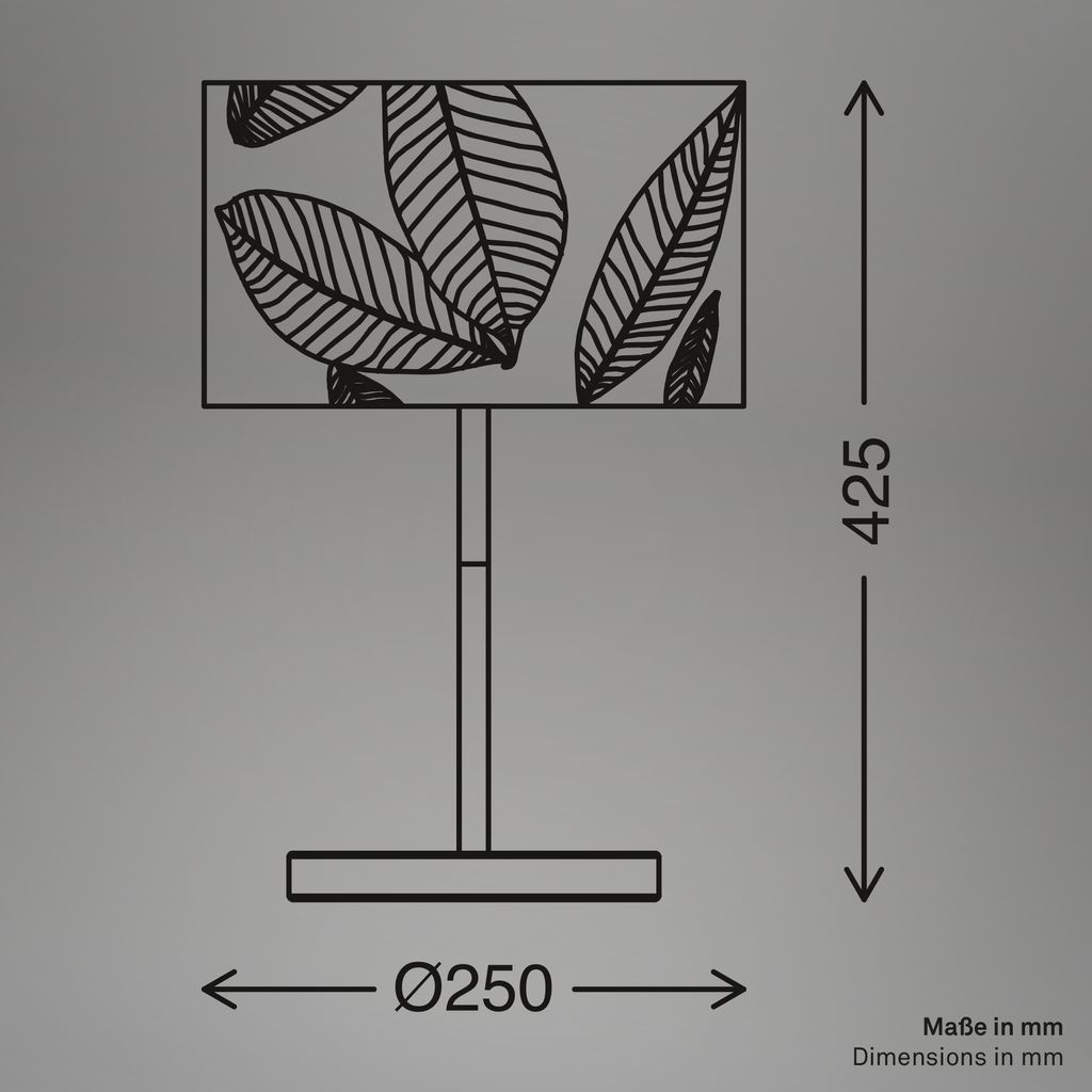 Briloner Mata Tischlampe. Blätterdekor. Kabelschalter. Boho-Stil. E27 Fassung. Caffefarben. Ø25 x 41.5 cm 7