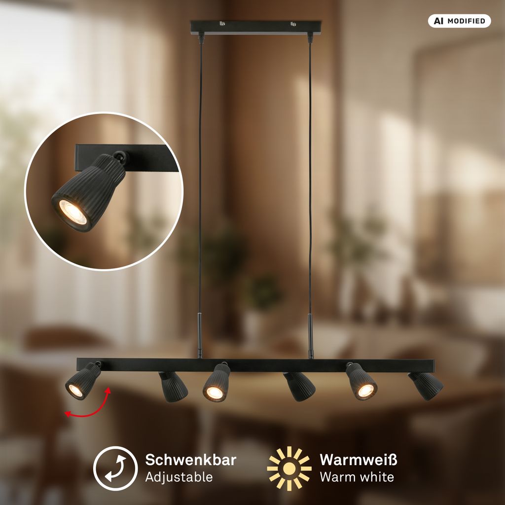 Riff Hängelampe - Schwenkbar, LED, Warmweiß, Altweiß