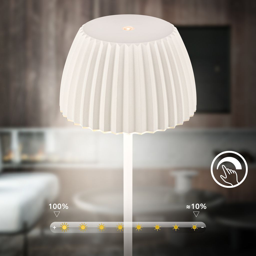 LED Table Lamp Off-White – Touch Dimmer, USB-C, 8W, Warm White