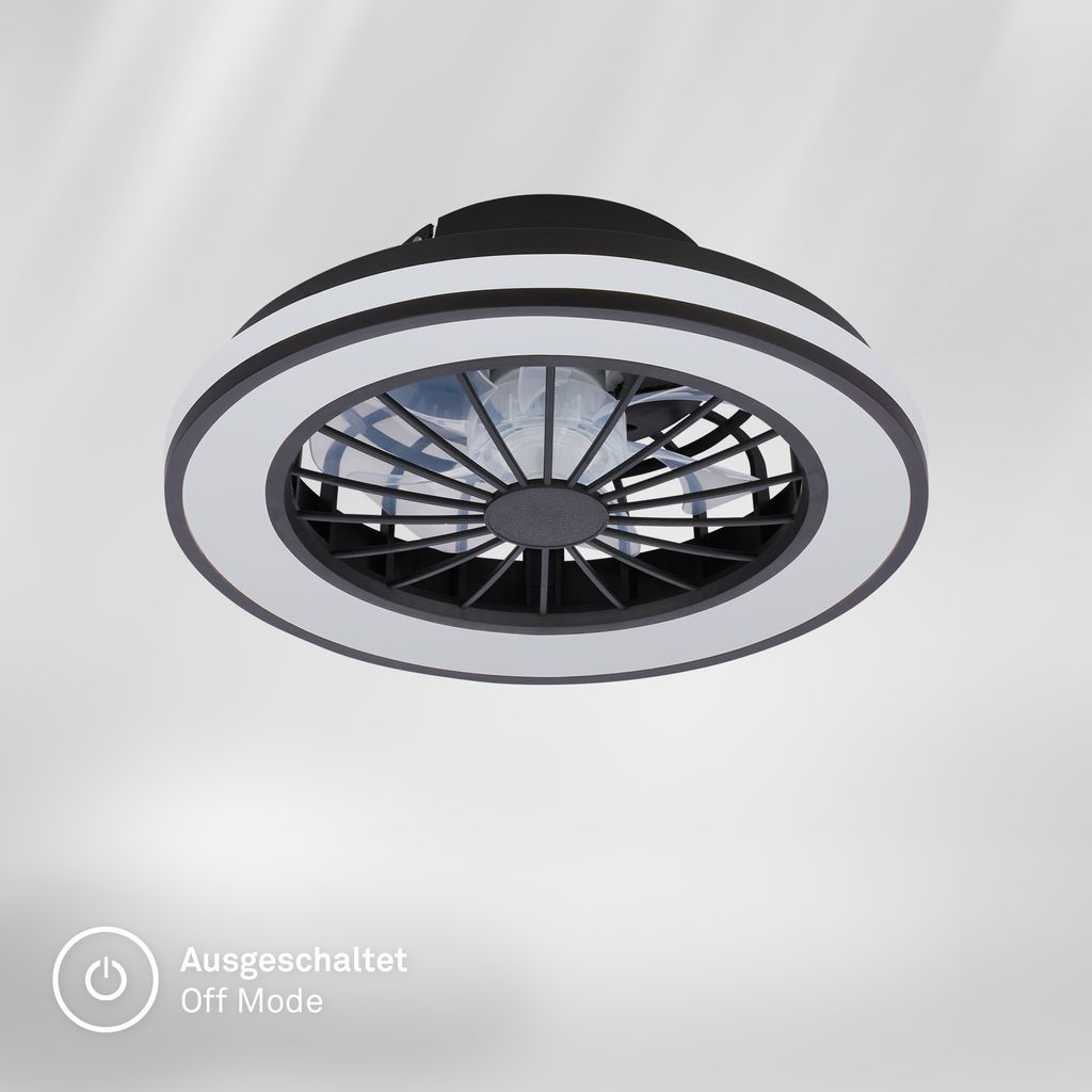 Venturo Ceiling Fan with Light - 24W, 2600lm, 5 Speeds, CCT, Dimmable, Black
