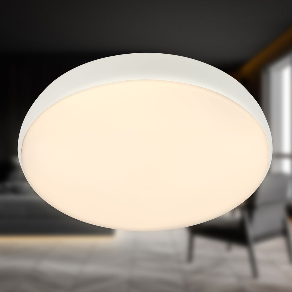 Nikan Deckenleuchte Ø28,5 cm - 22W, 2300lm, LED, Dimmbar, CCT, Fernbedienung, Weiß