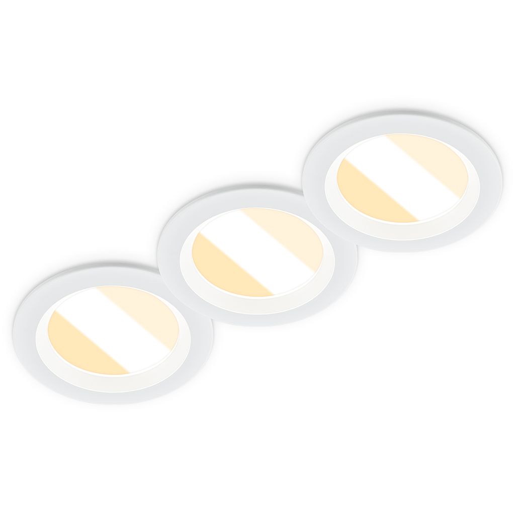 Briloner Raynolt LED Einbaustrahler 68mm 3er Set - 230V, 3,5W, 450lm, CTS Schalter, Weiß