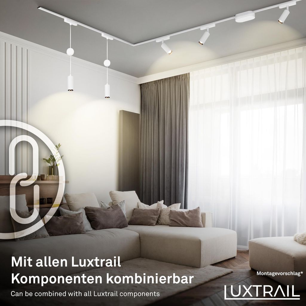 Briloner Luxtrail Schienensystem, 8x LED Spots, U-, Z-Form, Weiß