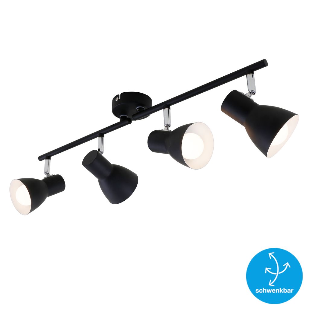 Deckenleuchte Spotleuchte Retro schwenkbar E14 25 W schwarz Metall Briloner 2