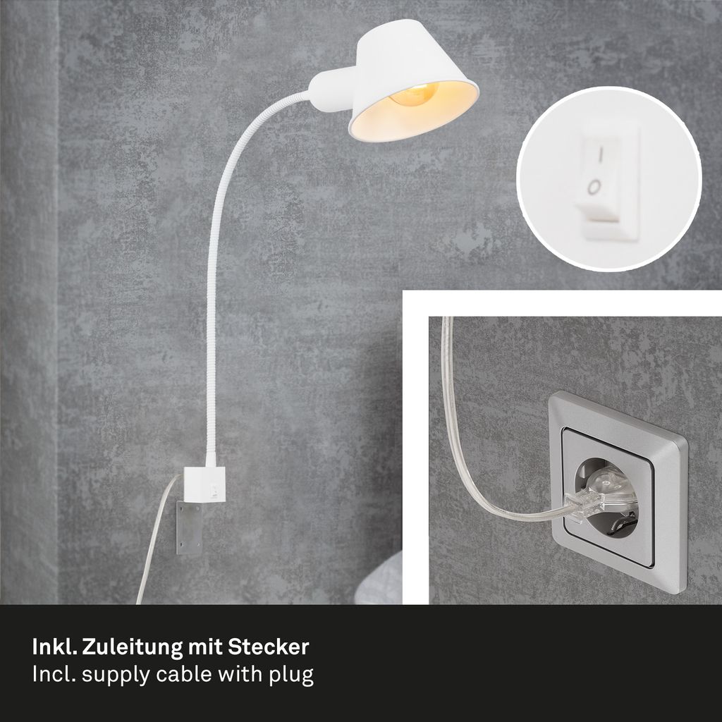 Lampe à pince / veilleuse Ø 14 cm 1x exkl. E27 10W blanc