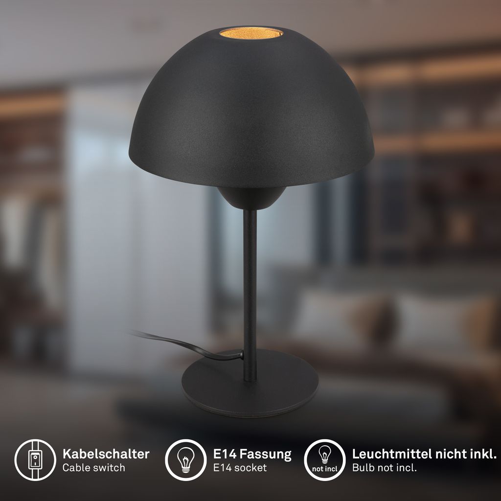 Gryde Table Lamp - With Switch, E14 socket, max. 25W, Black