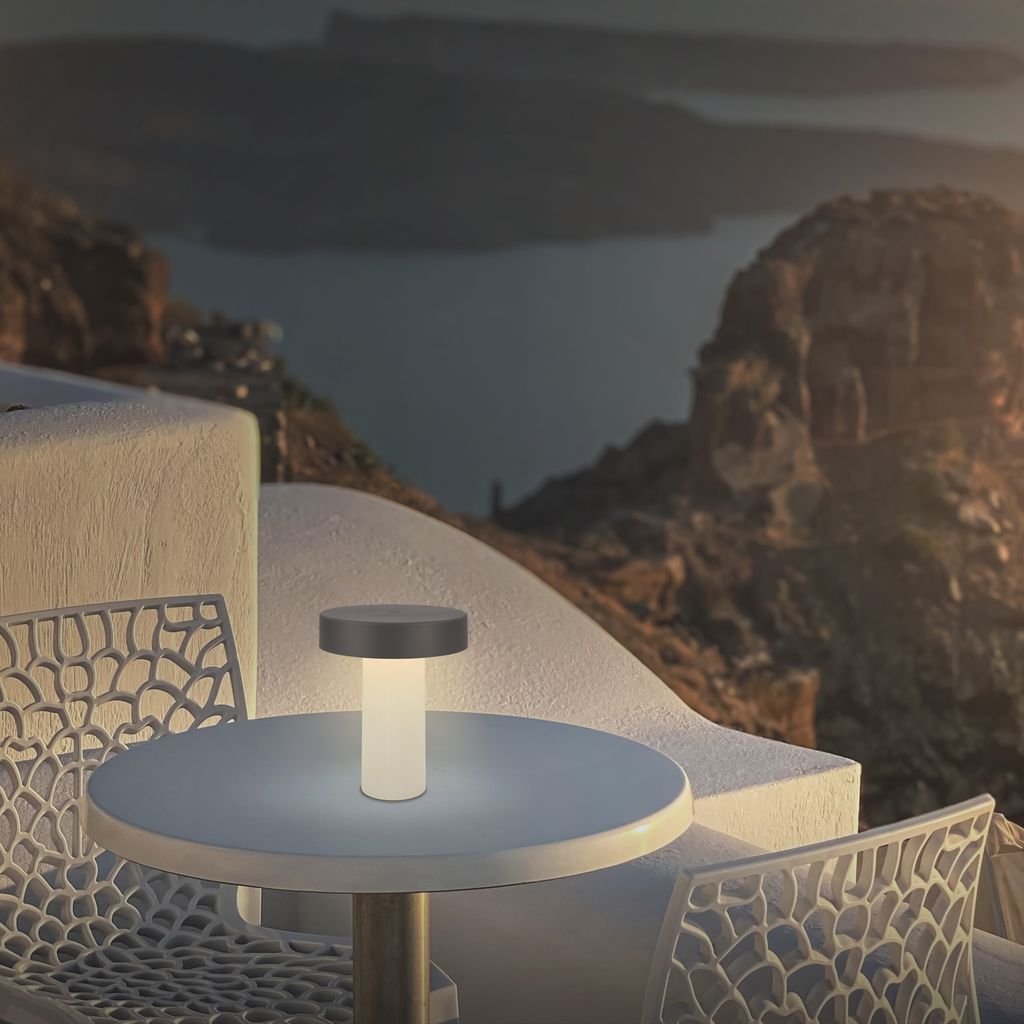 Bito Table Lamp - 3W, 300lm, Cordless, LED, Dimmable, Warm White, Off White Anthracite