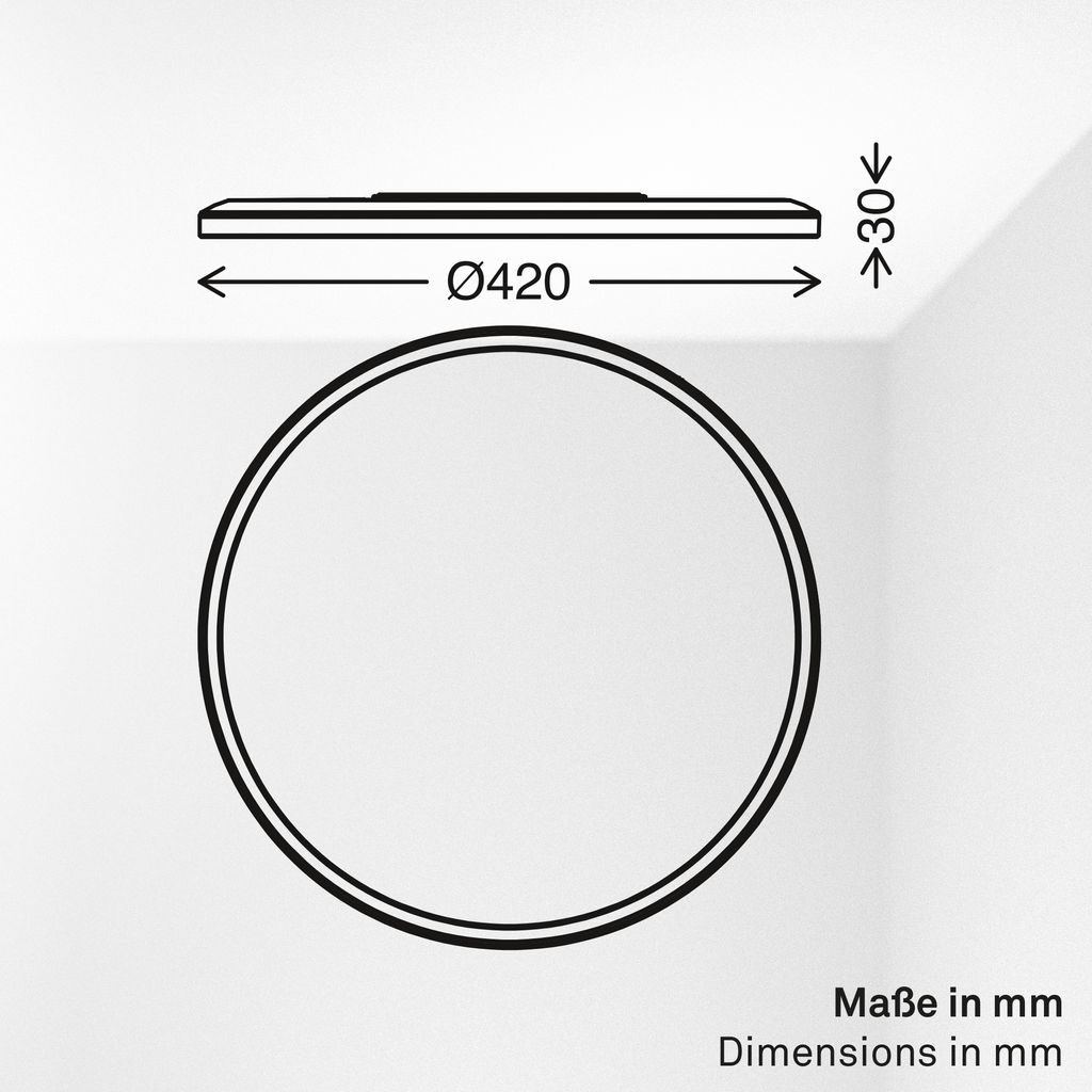 Happy LED Panel Ø42 cm - 22W, 3000lm, Fernbedienung, Dimmbar, CCTIC, RGBIC, Weiß