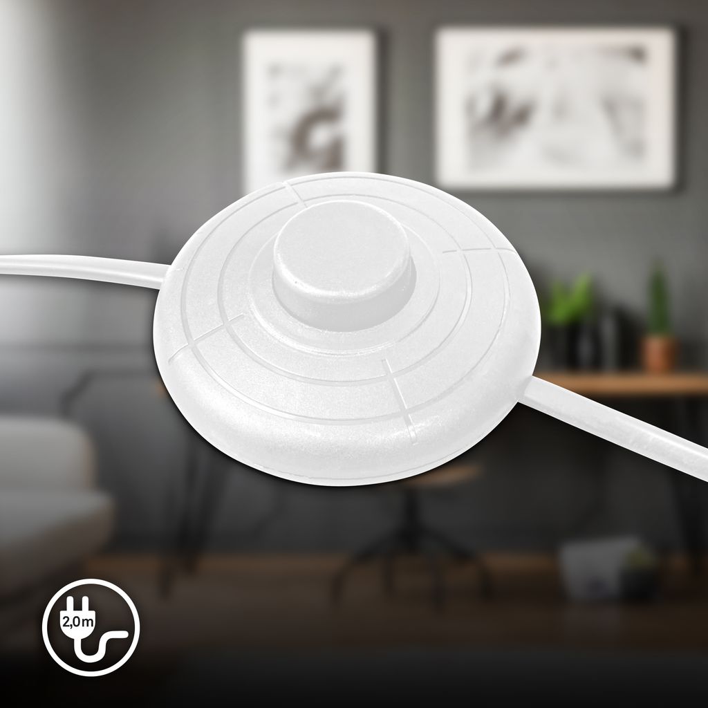 BRILONER Stehleuchte. mit Fußschalter. flexibler Lampenkopf. Stehlampe. 127.5 cm. 1x GU10. max. 9W. weiß 5