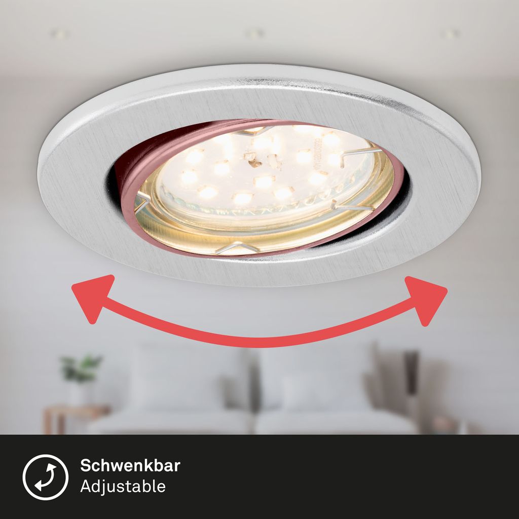 Set van 3 Inbouwarmaturen Ø 8,6 cm GU10 5W 400lm aluminium