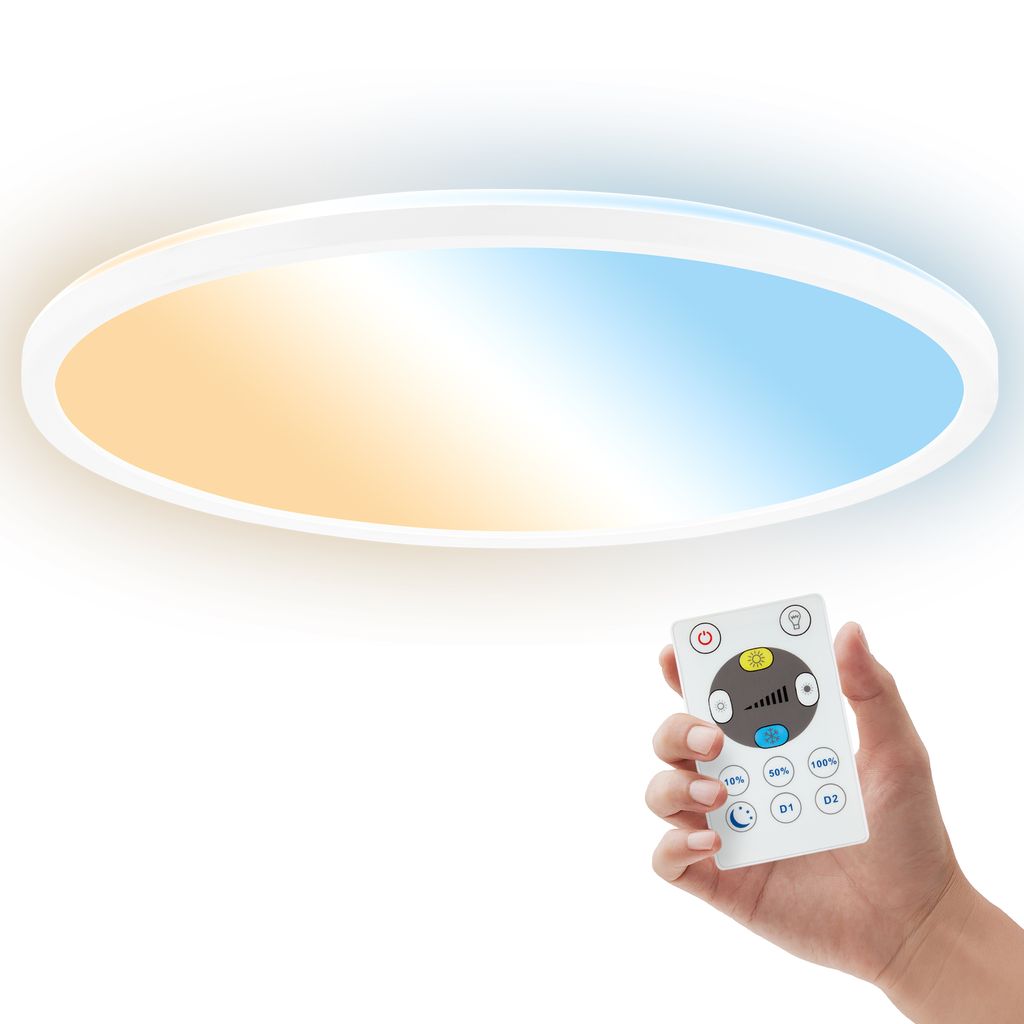 LED Deckenlampe LED Panel Dimmbar Fernbedienung CCT Deckenleuchte IP44 1