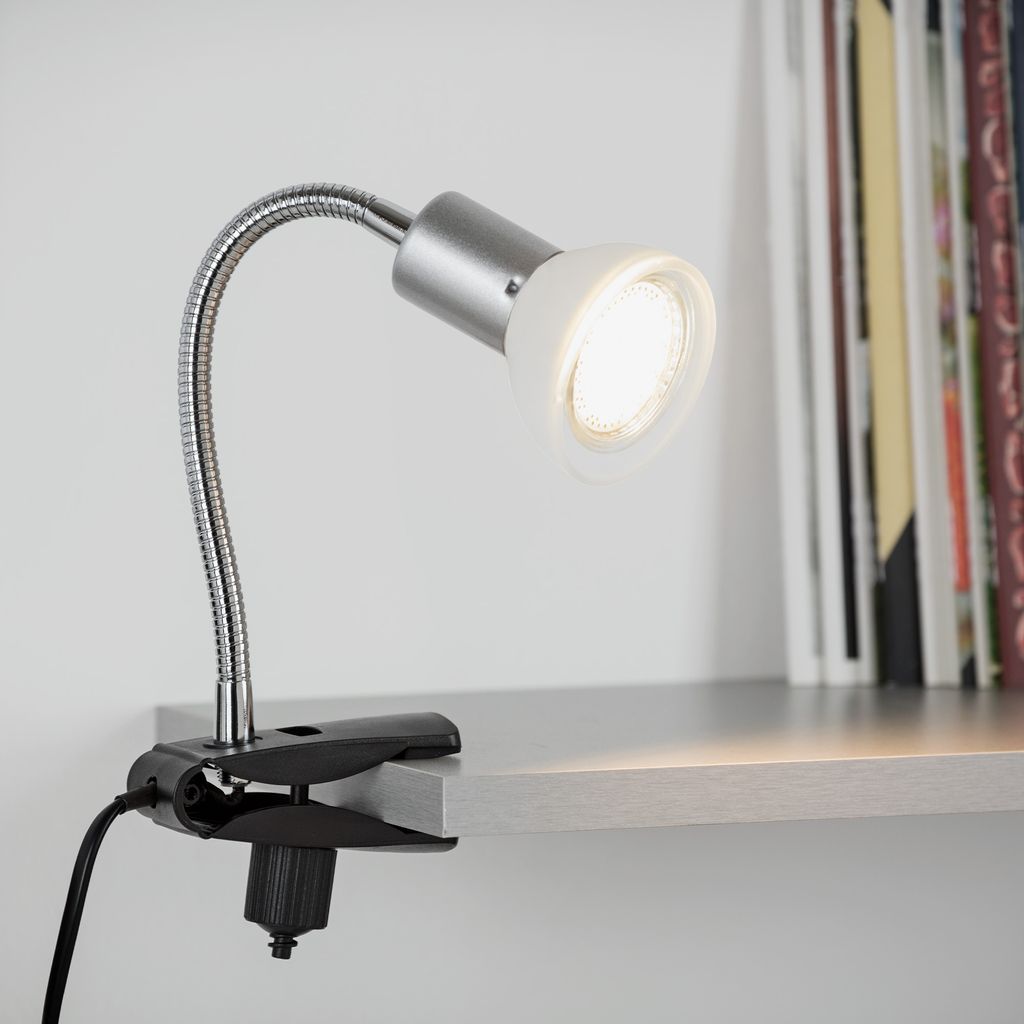 Flexible Klemmleuchte 34 cm 1xGU10 3W 250lm titan-weiß