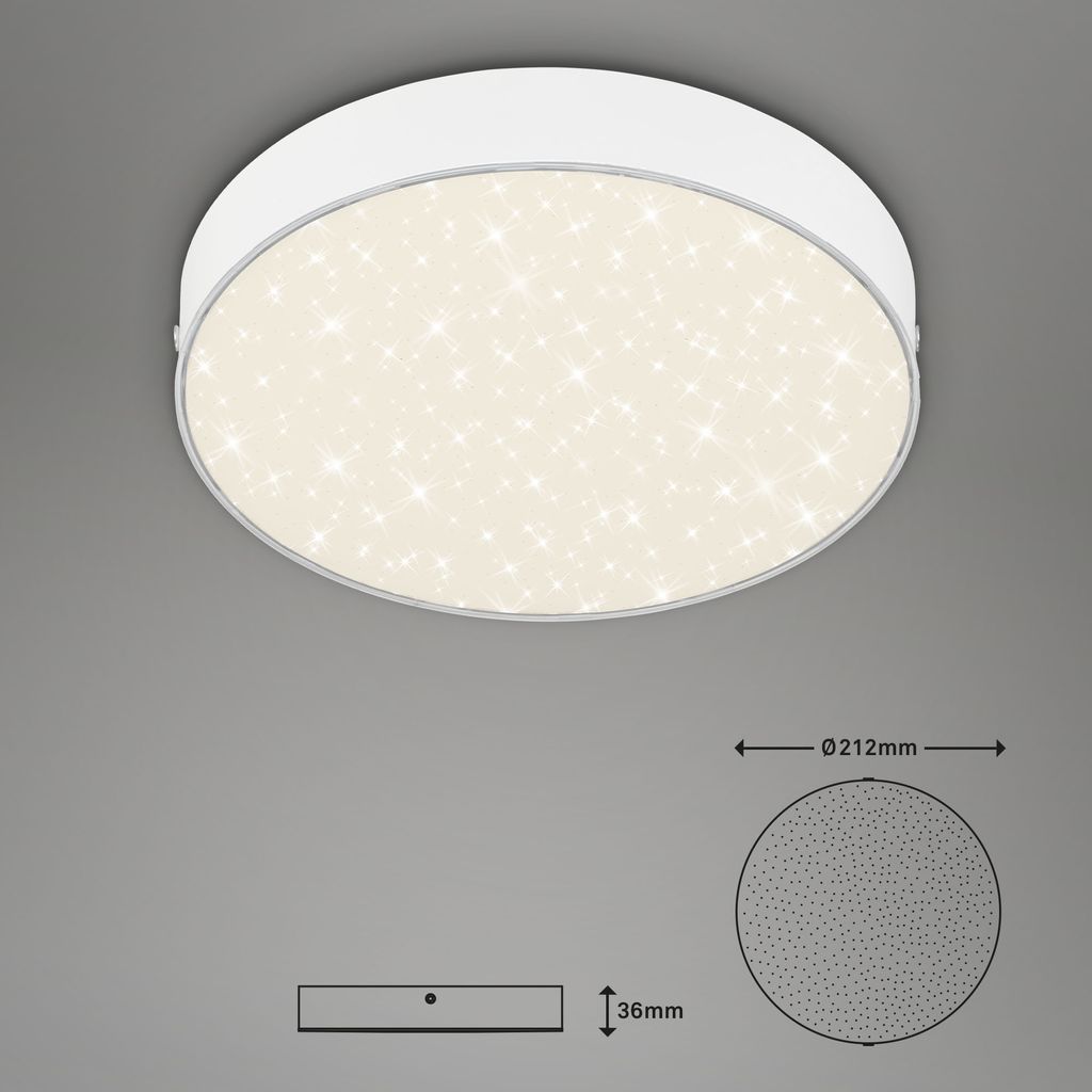 LED Aufbauleuchte IP20 Sternenhimmel 16 W weiß Metall-Kunststoff Briloner 21