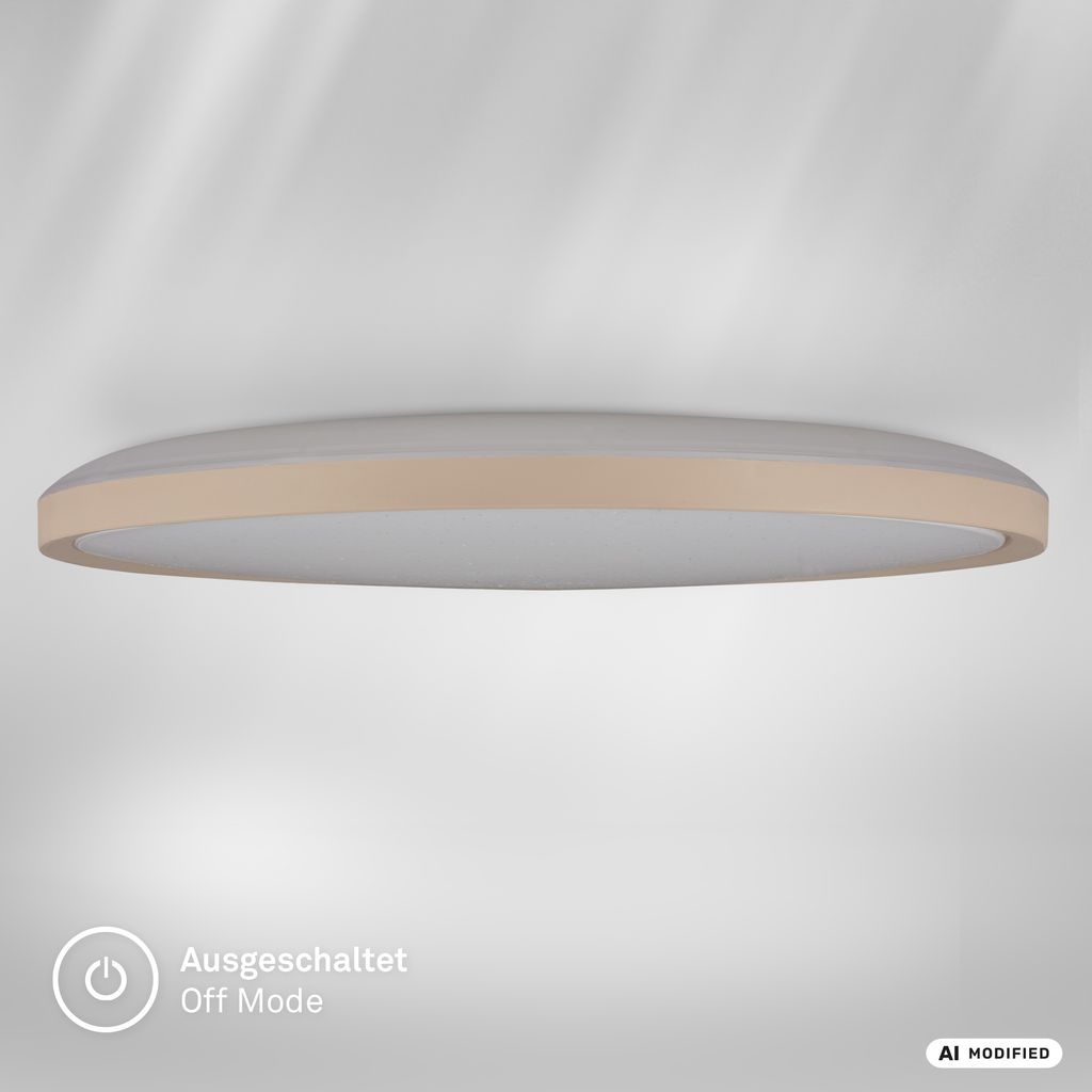 Slim LED Panel Ø29,3 cm - 18W, 2400lm, Fernbedienung, Dimmbar, CCT, Beige