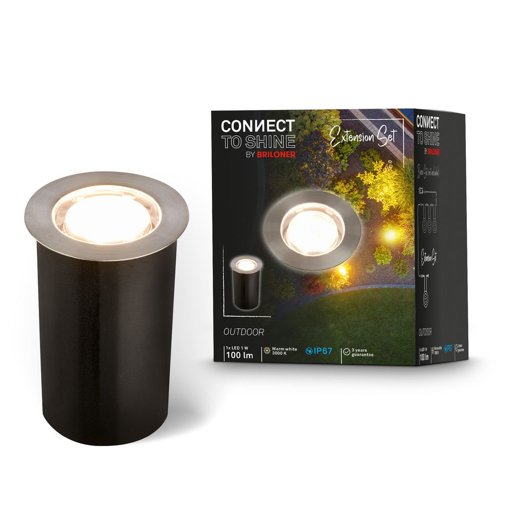 Connect to Shine Erweiterung Tilia Bodeneinbaustrahler - 1W, 100lm, LED, Warmweiß, Edelstahl