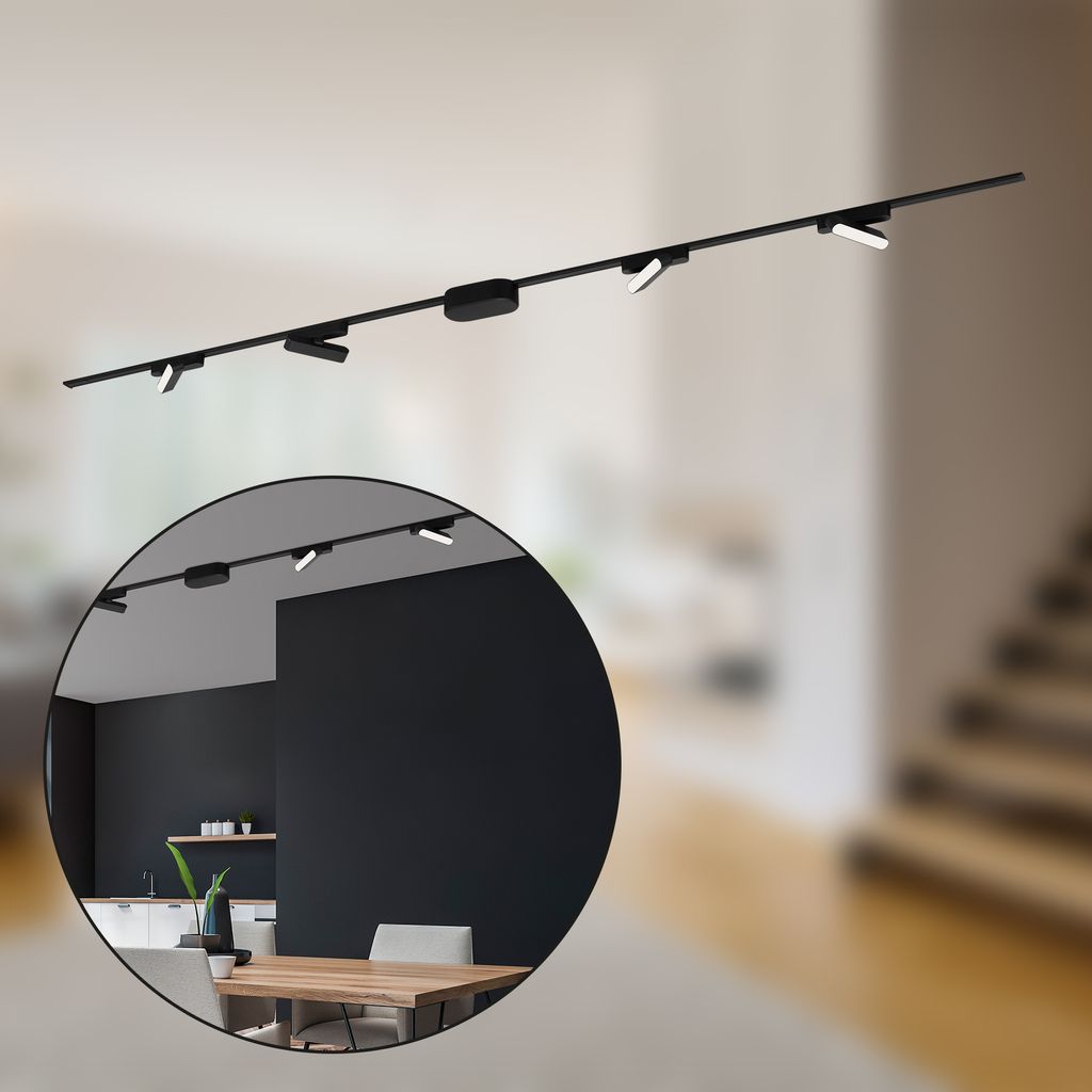Briloner Luxtrail Schienensystem, 8x LED Spots, U-, Z-Form, Schwarz