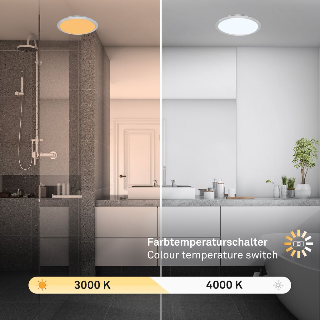 CTS LED Deckenleuchte.chrom-matt.IP44.1xLED/21W 4