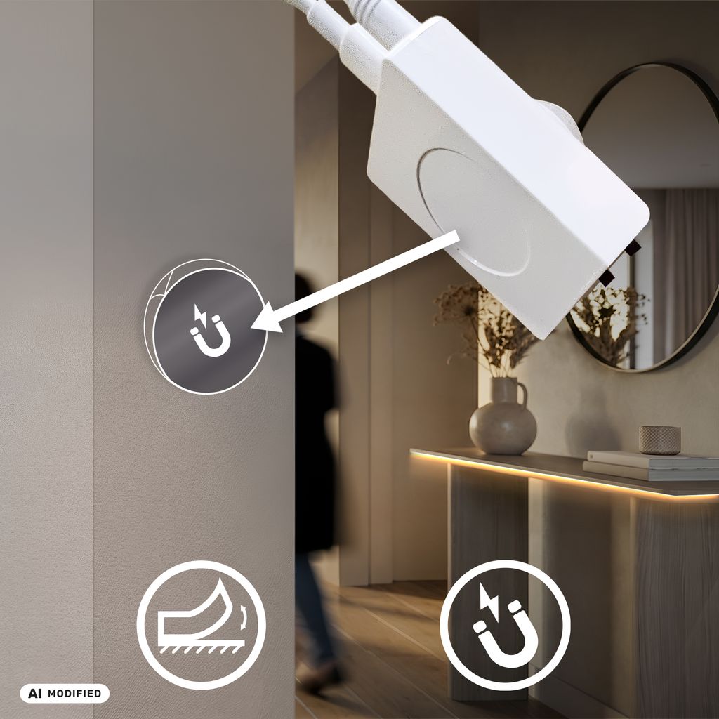 LED Streifen 1m - mit Bewegungsmelder, Akku, Warmweiß, Weiß