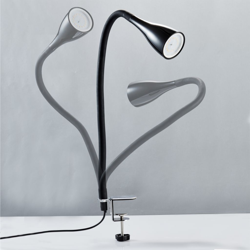 Klemmlampe - 4,8W, 400lm, LED, mit Stecker, dimmbar, warmweiß, schwarz