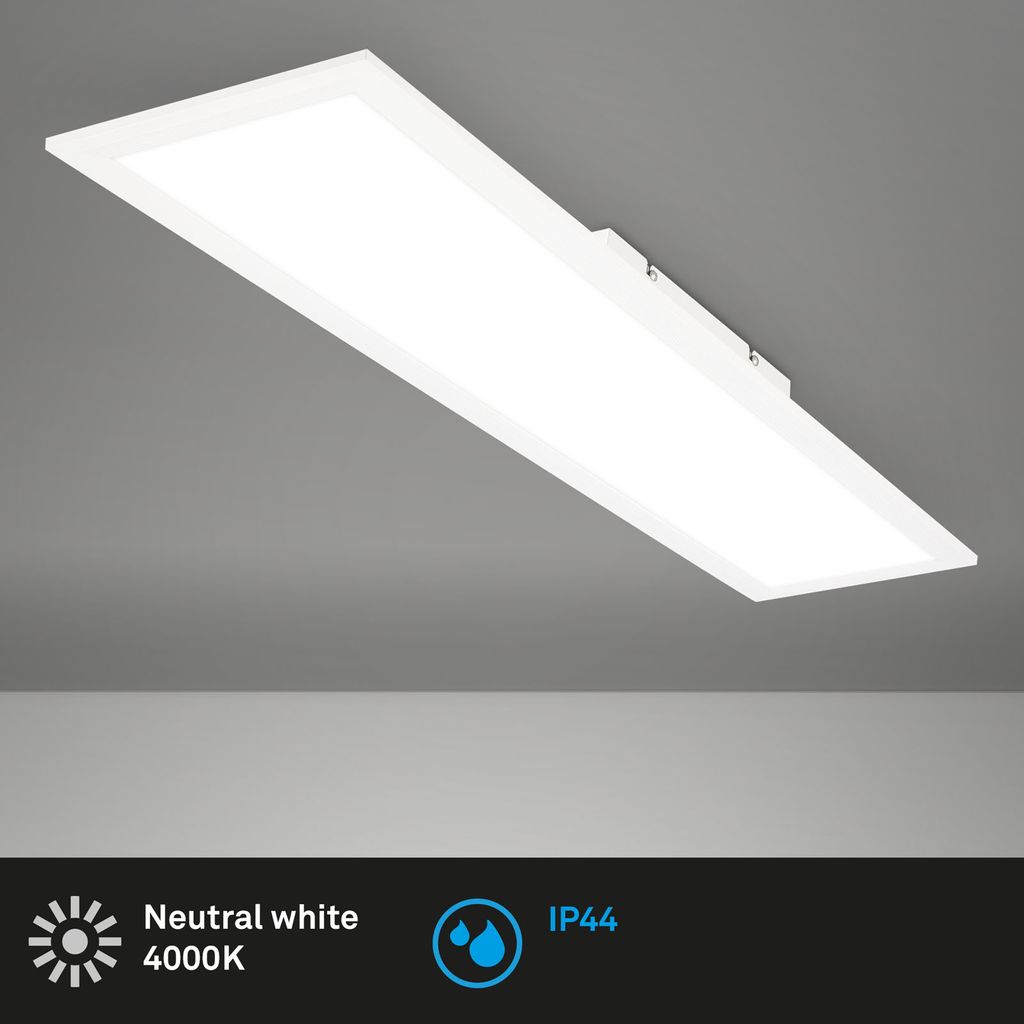 Briloner Simple LED Badlampe, LED Panel Flach, Eckig, 78x18 cm, Weiß