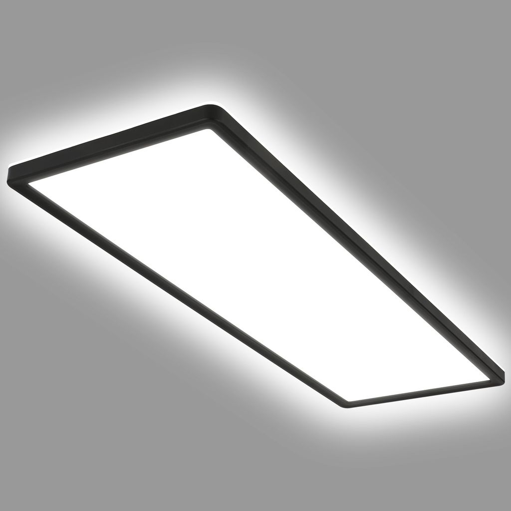 Briloner Deckenlampe LED Panel Ultra Flach Backlighteffekt Schwarz 8