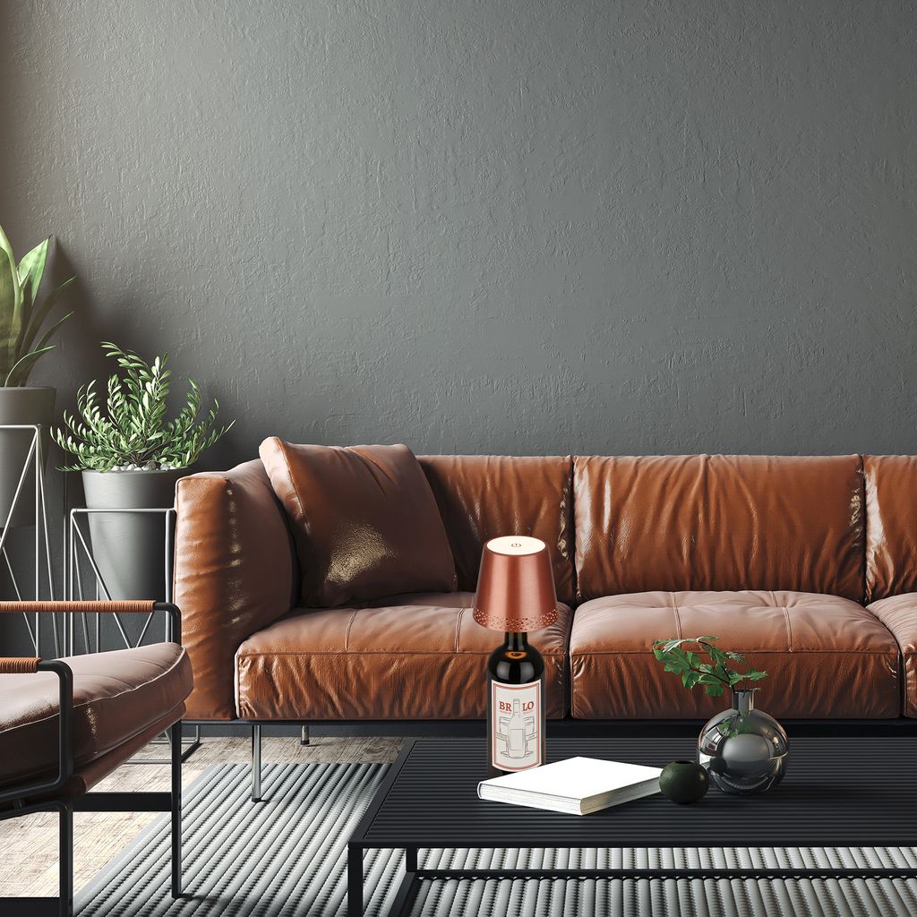 LED Akku-Flaschenlicht.kupfer-matt. LED-Modul/2.6W 7