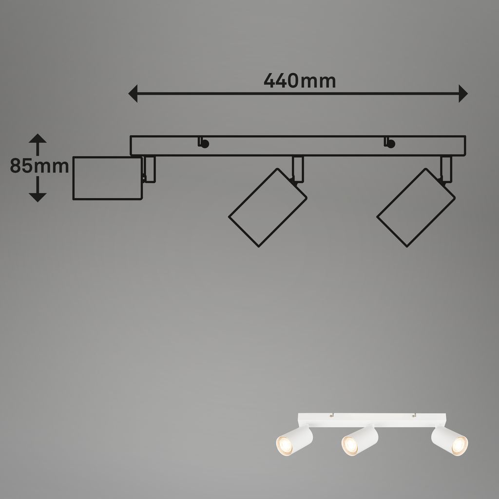 Deckenstrahler Spotleuchte Deckenlampe Wohnzimmer Flur schwenkbar. 3-flammig 4