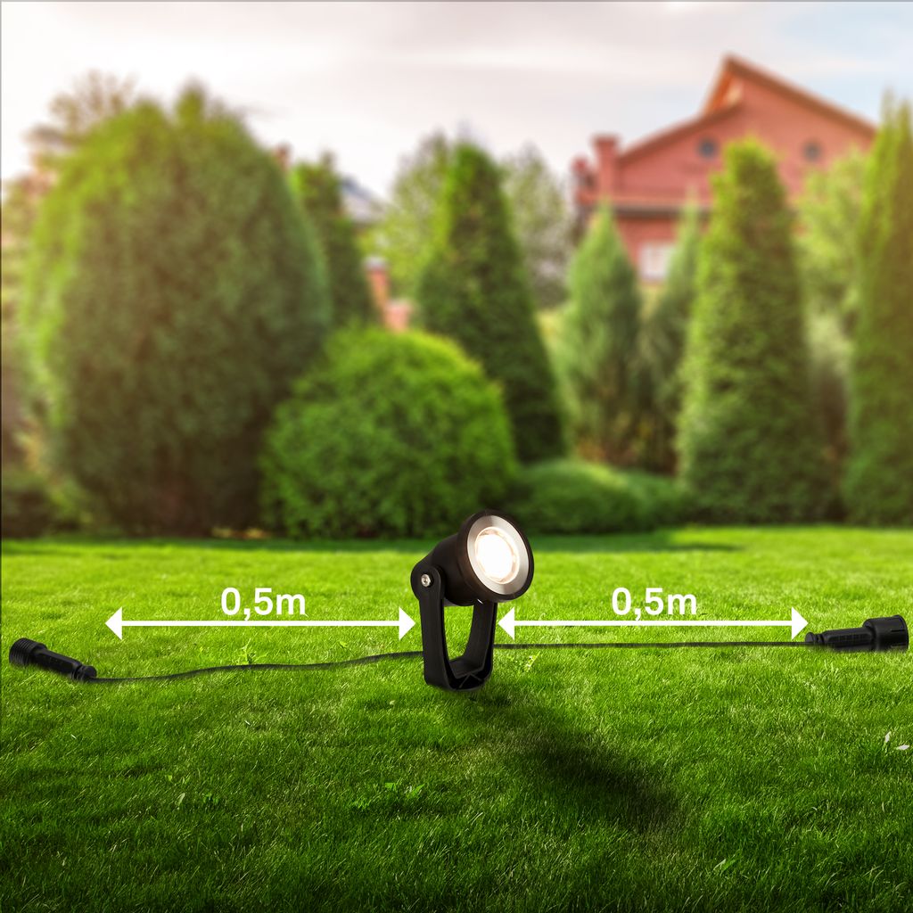 Starter-SET Lillis CONNECT TO SHINE, 3er Set Wegleuchten, IP65, schwarz
