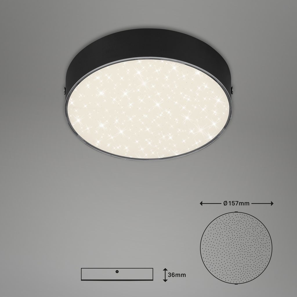 STERNENHIMMEL LED Deckenleuchte, Ø 15,7 cm, 11 W, Schwarz