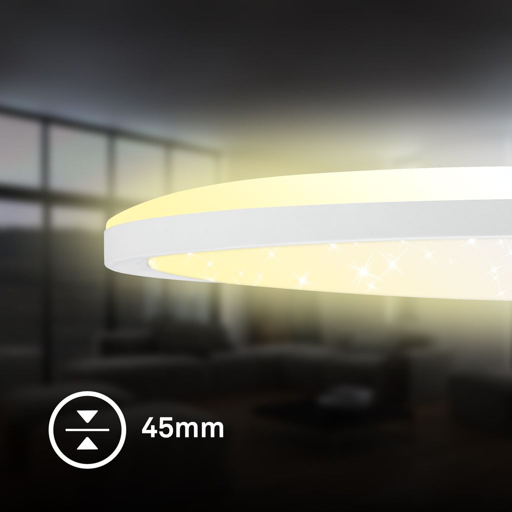 Slim LED Panel Ø37,5 cm - 22W, 3000lm, Fernbedienung, Dimmbar, Weiß