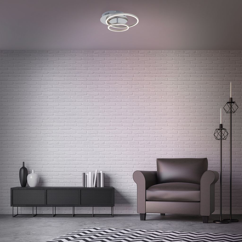 LED Deckenleuchte, 39 cm, 30 W, Alu-Chrom