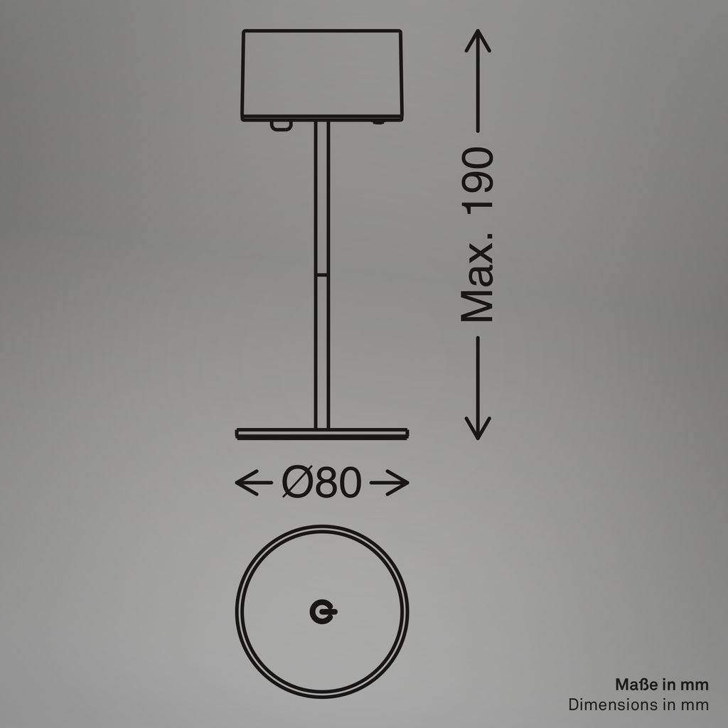 Kira Table Lamp - 2.6W, 150lm, Rechargeable Battery, LED, Touch Control, Dimmable, Sage Green