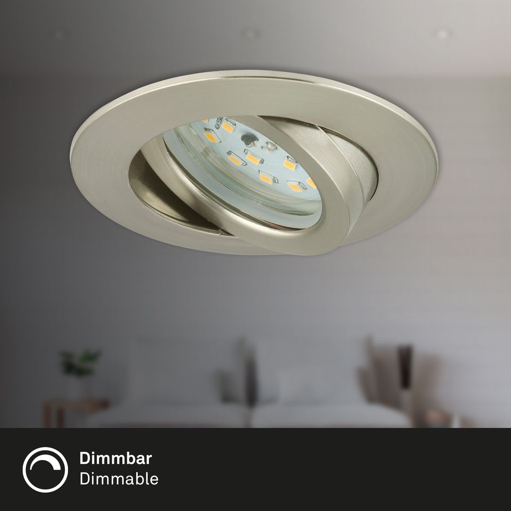 LED Einbauleuchten Dimmbar Schwenkbar 3er Set 5.5 W silber Kunststoff Briloner 6