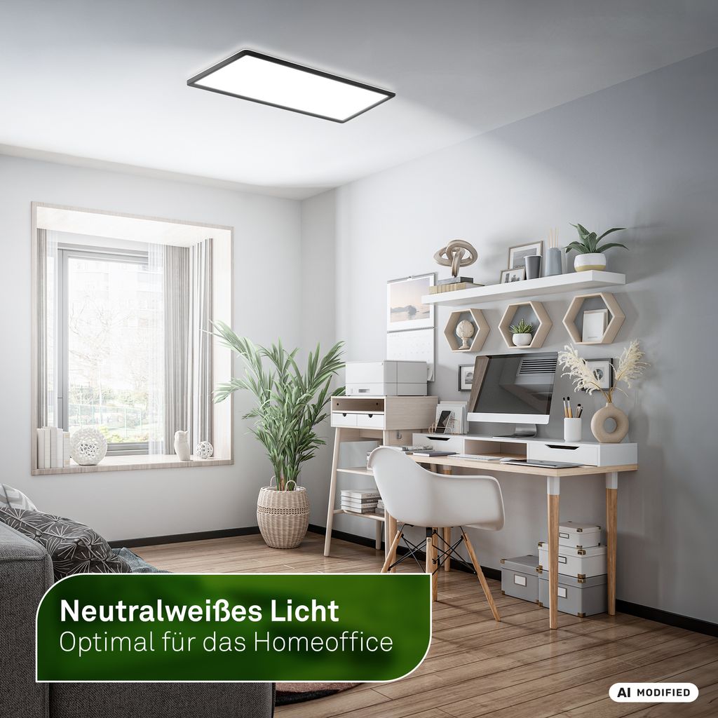 Tava A LED Deckenlampe, mit EEK A Lichtquelle*, Backlight, Schwarz