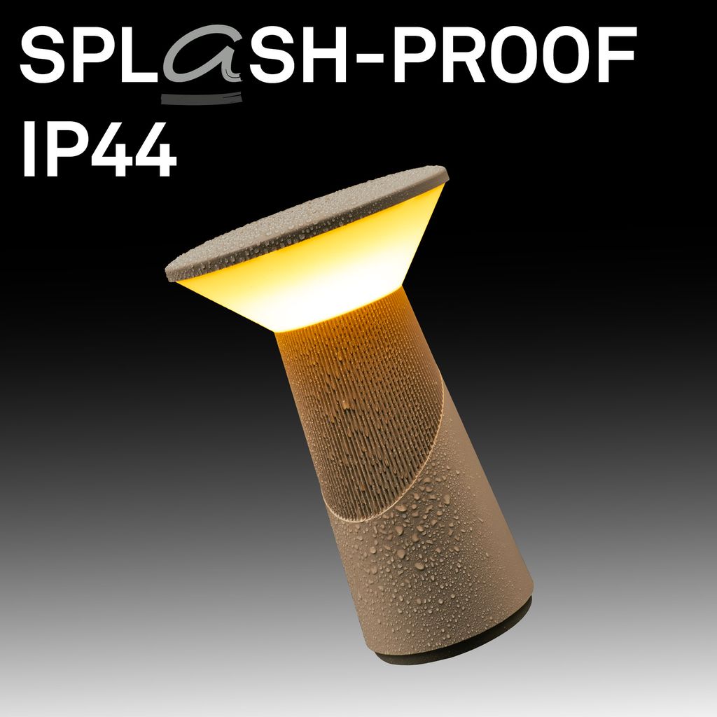 Briloner LED Tischlampe Kabellos 15x24cm 2.6W 200lm 2700K Warmweiß Dimmbar Design Award Beige - Tischleuchte Wohnzimmer Schlafzimmer Balkon 9