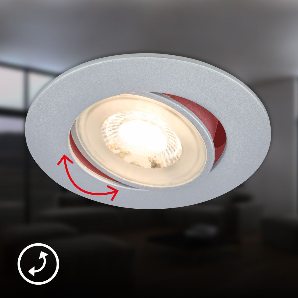 Besi Einbaustrahler 68mm 6er Set - 230V, 5W, 450lm, LED, Warmweiß, Weiß