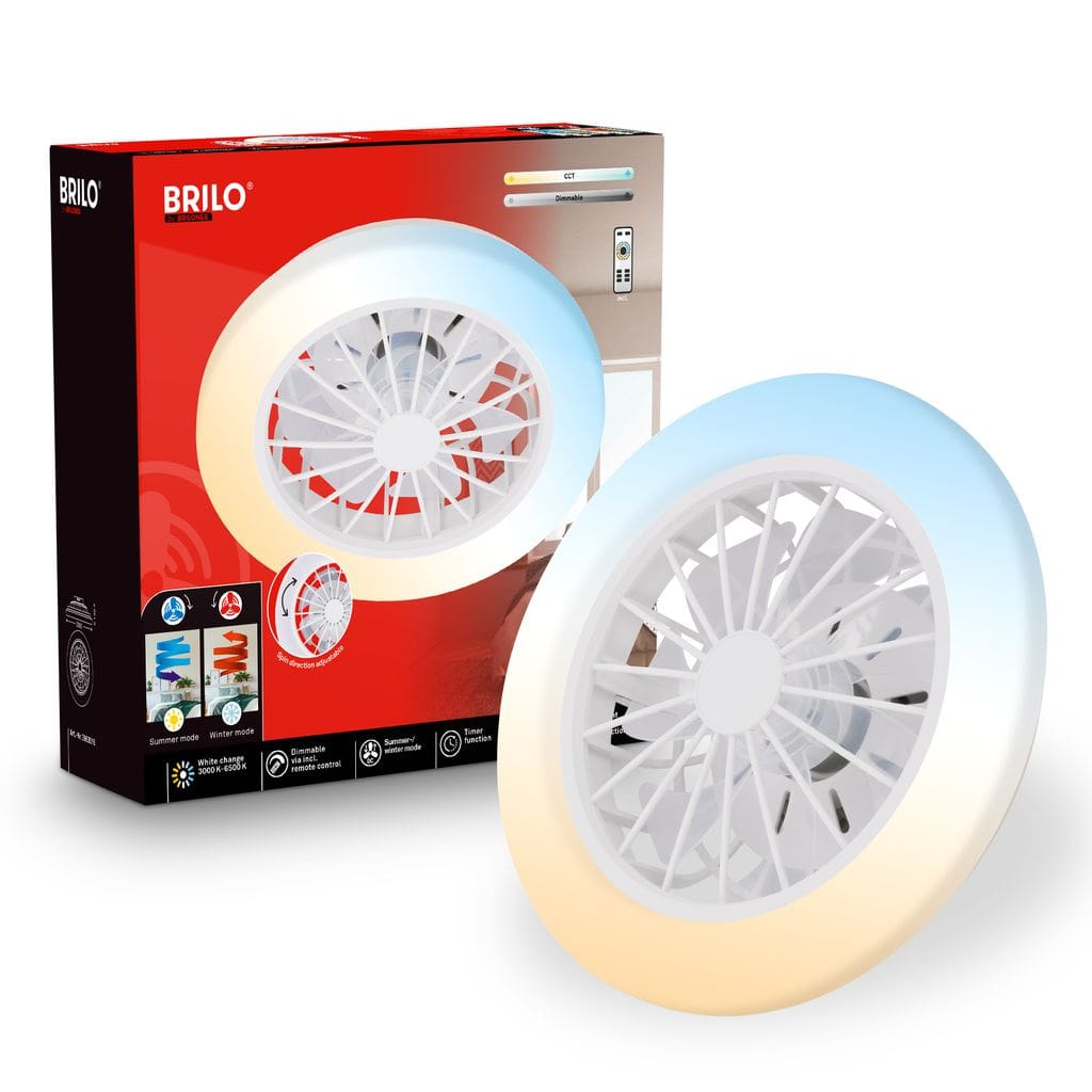 Pafo Ceiling Fan with Light - 24W, 2600lm, 5 Speeds, CCT, Dimmable, White