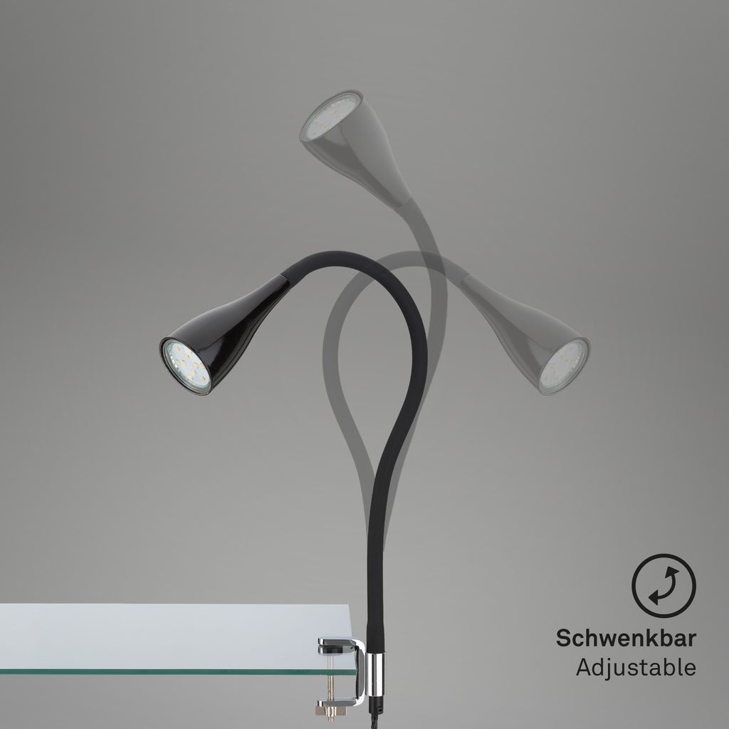 Flexible Klemmleuchte 60 cm 1xGU10 3W 250lm schwarz