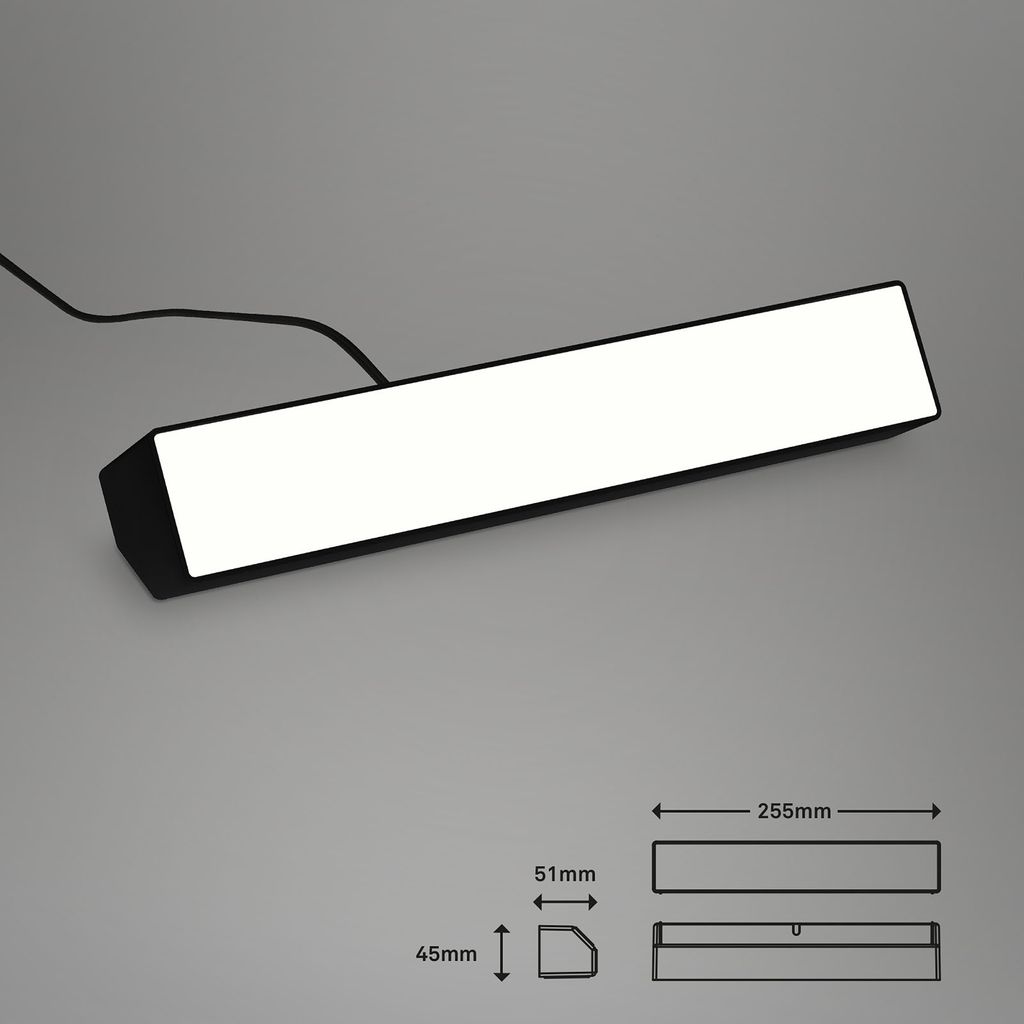 LED RVB applique murale connectée 25,5 cm 9W 850lm noir