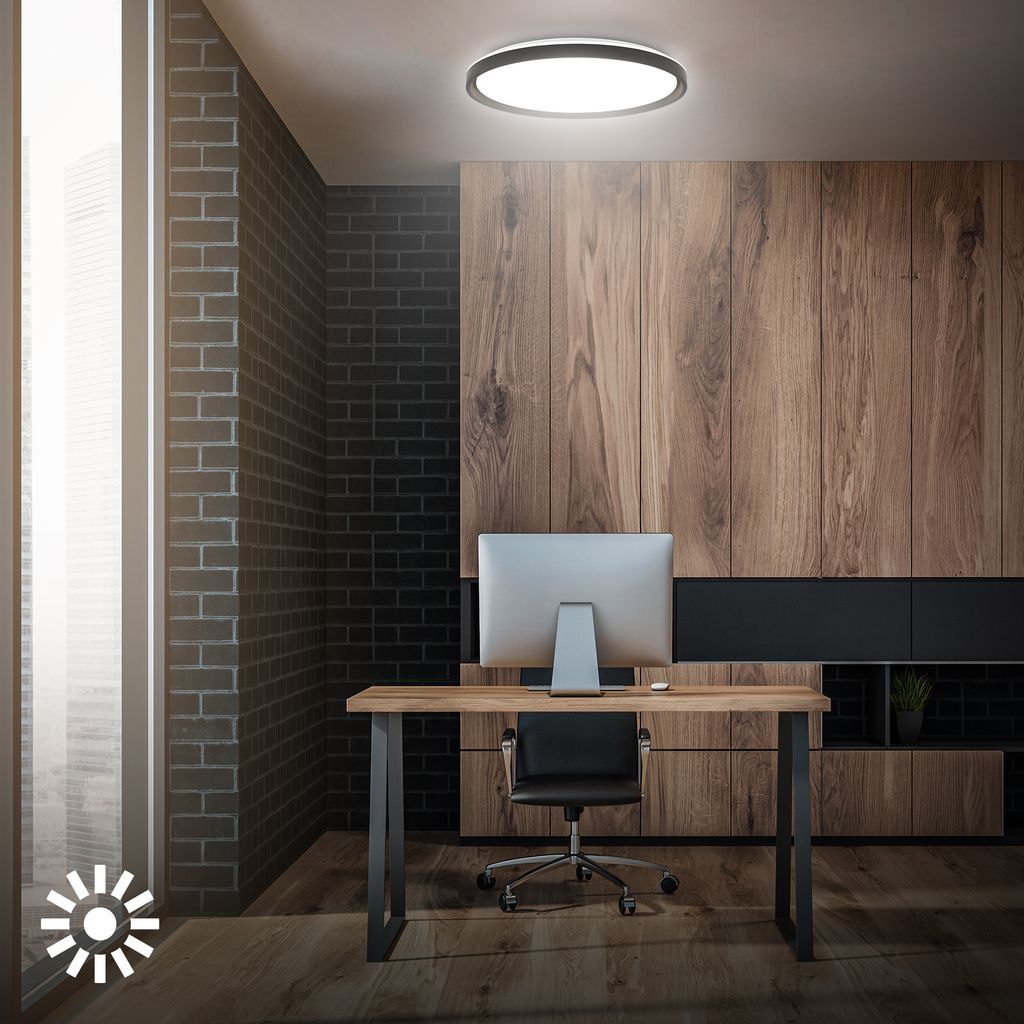 Jus Deckenlampe Ø48 cm - 44W, 4800lm, LED, Dimmbar, Fernbedienung, RGBIC, CCT, Schwarz-Weiß