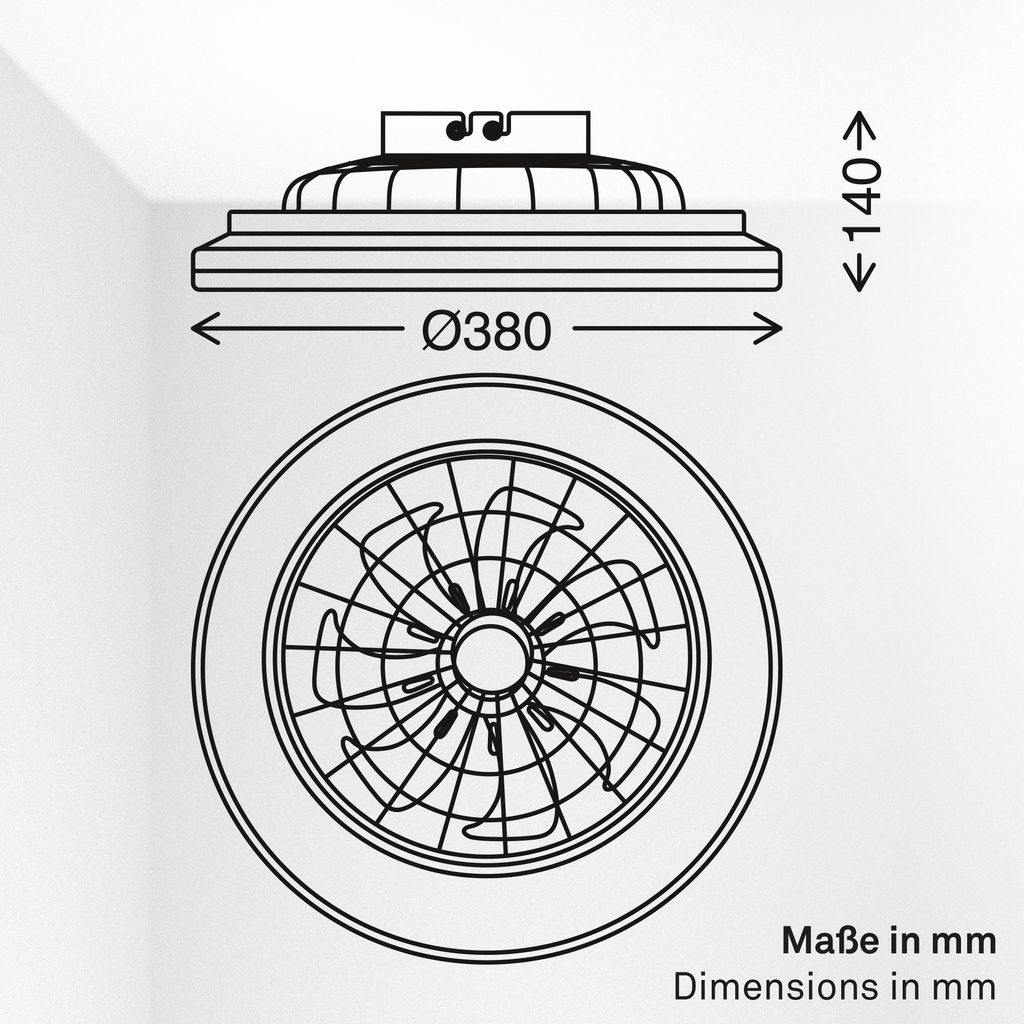 Venturo Ceiling Fan with Light - 24W, 2600lm, 5 Speeds, CCT, Dimmable, Black