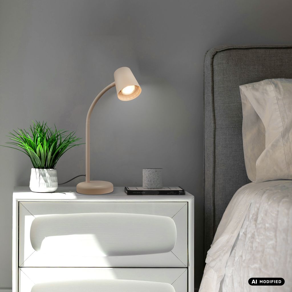 Skriva Tischlampe - Schwenkbar, Schalter, GU10 Fassung, max. 9W, Beige