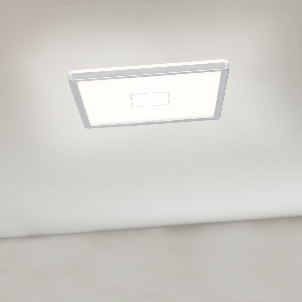 LED Deckenleuchte ultraflach Hintergrundbeleuchtung 18W silber  Briloner 10