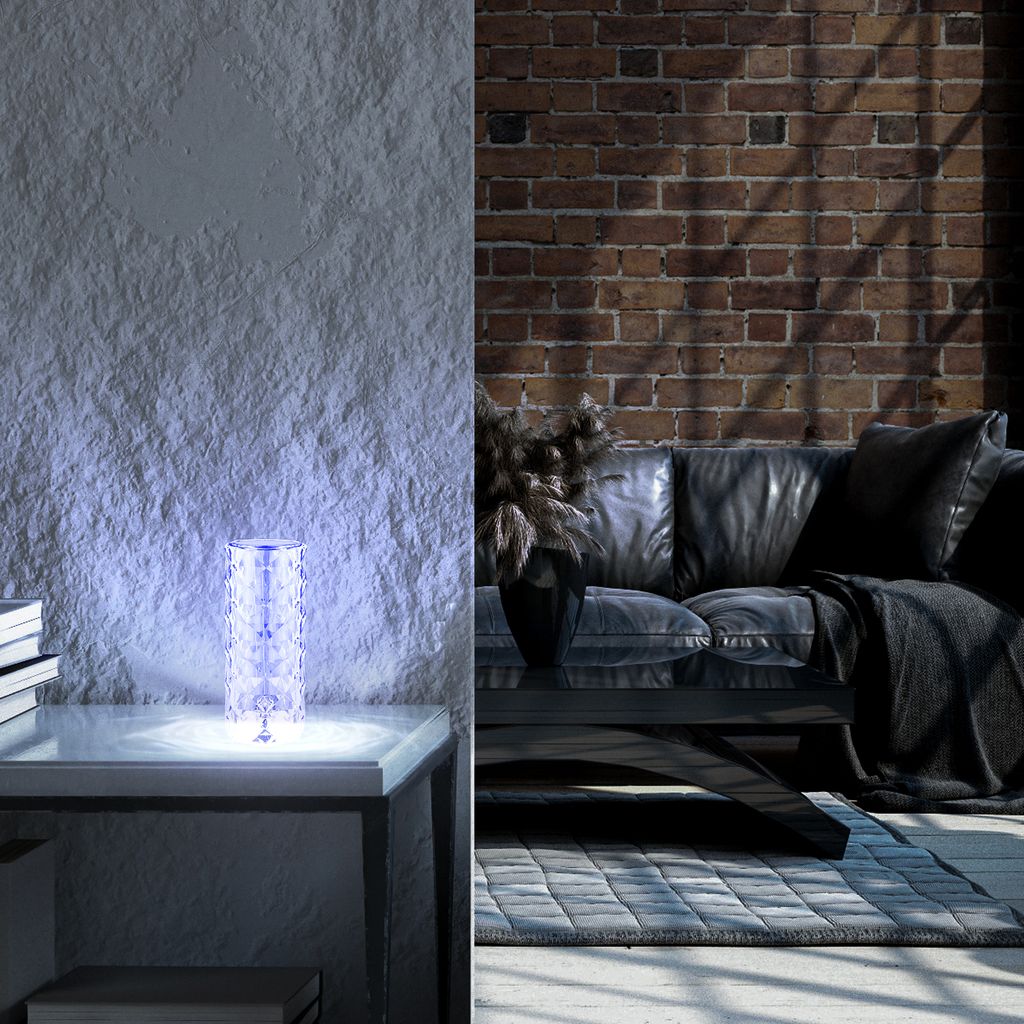 Battery RGB-LED table light. crystal optics. trans 8