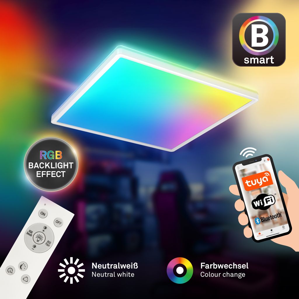 B smart RGB/W-LED Panel, 42 cm, LED-Platine, 22 W, 2700 lm, weiß