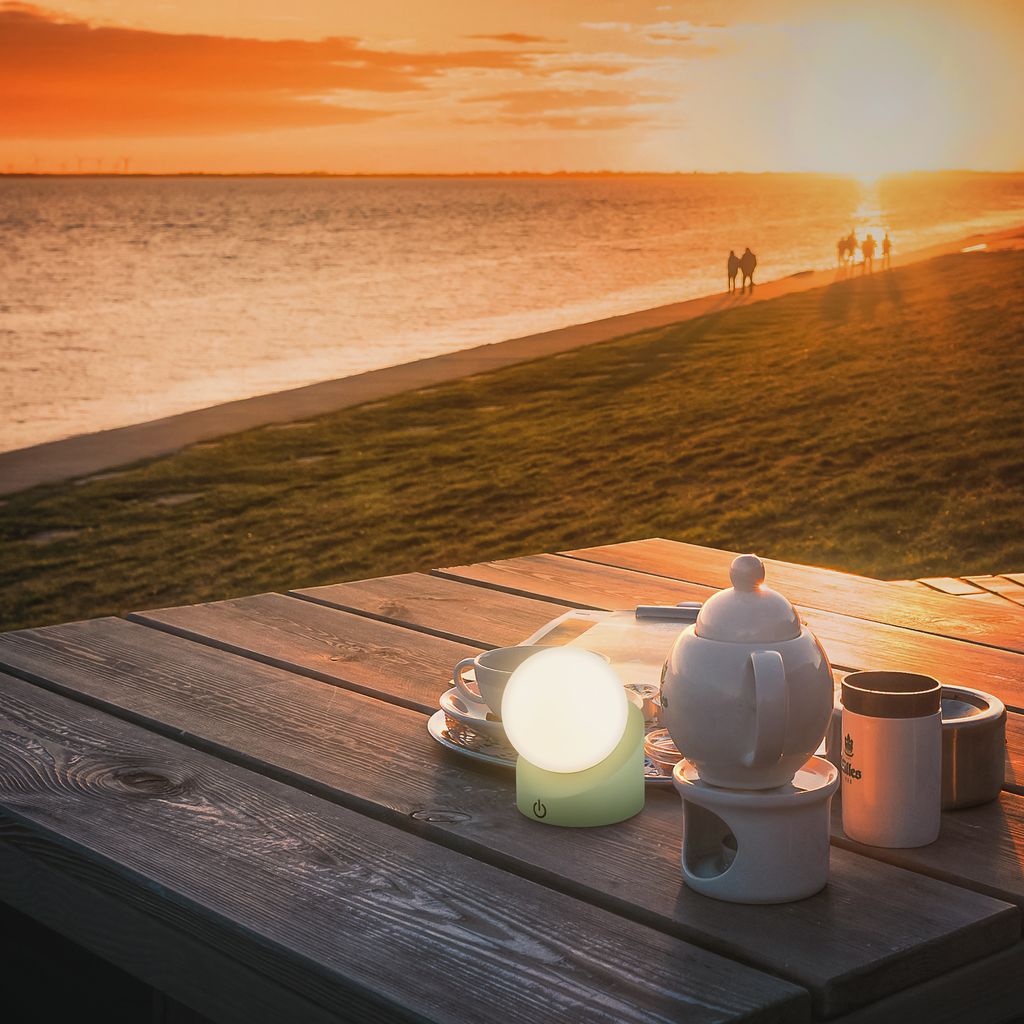 Briloner Sora Mini LED Tischlampe kabellos IP54, Dimmbar, Touch, Grün